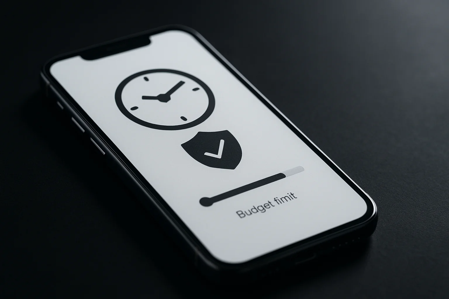 Smartphone showing responsible play icons on dark premium surface